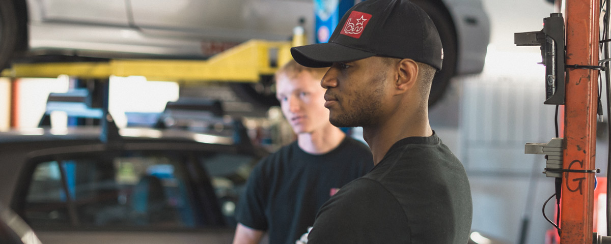 BMW tune up technician at work