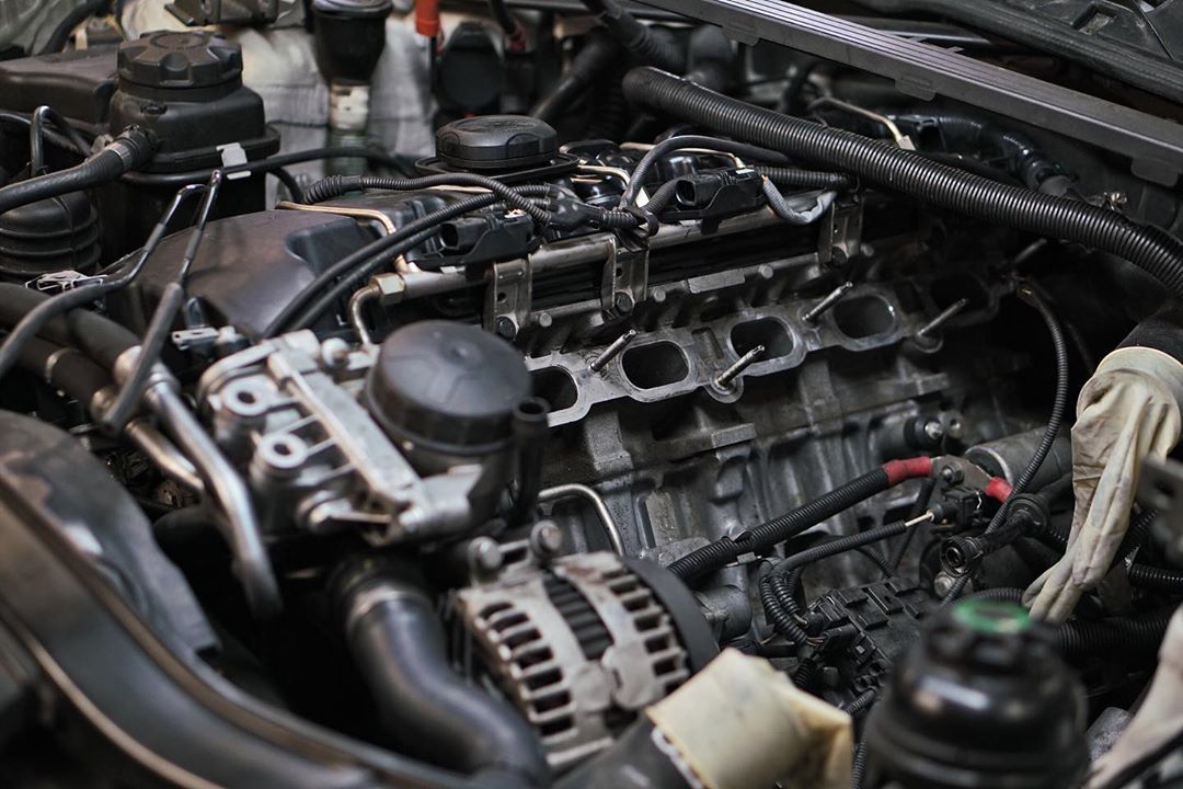 Image of Car engine getting a car oil change
