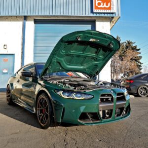 BMW with hood open