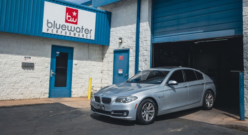 BMW exiting the shop